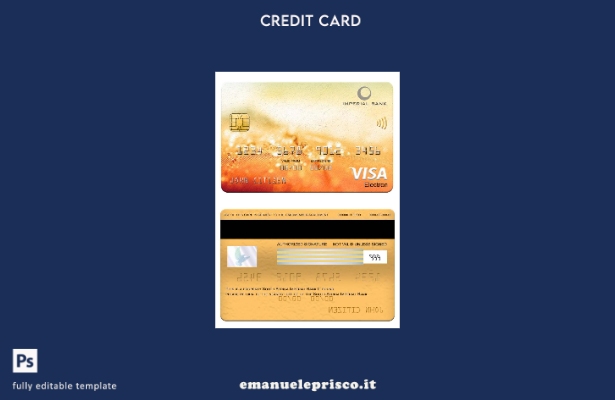 modello di carta elettronica visto Sudafrica Imperial Bank in stile verificato